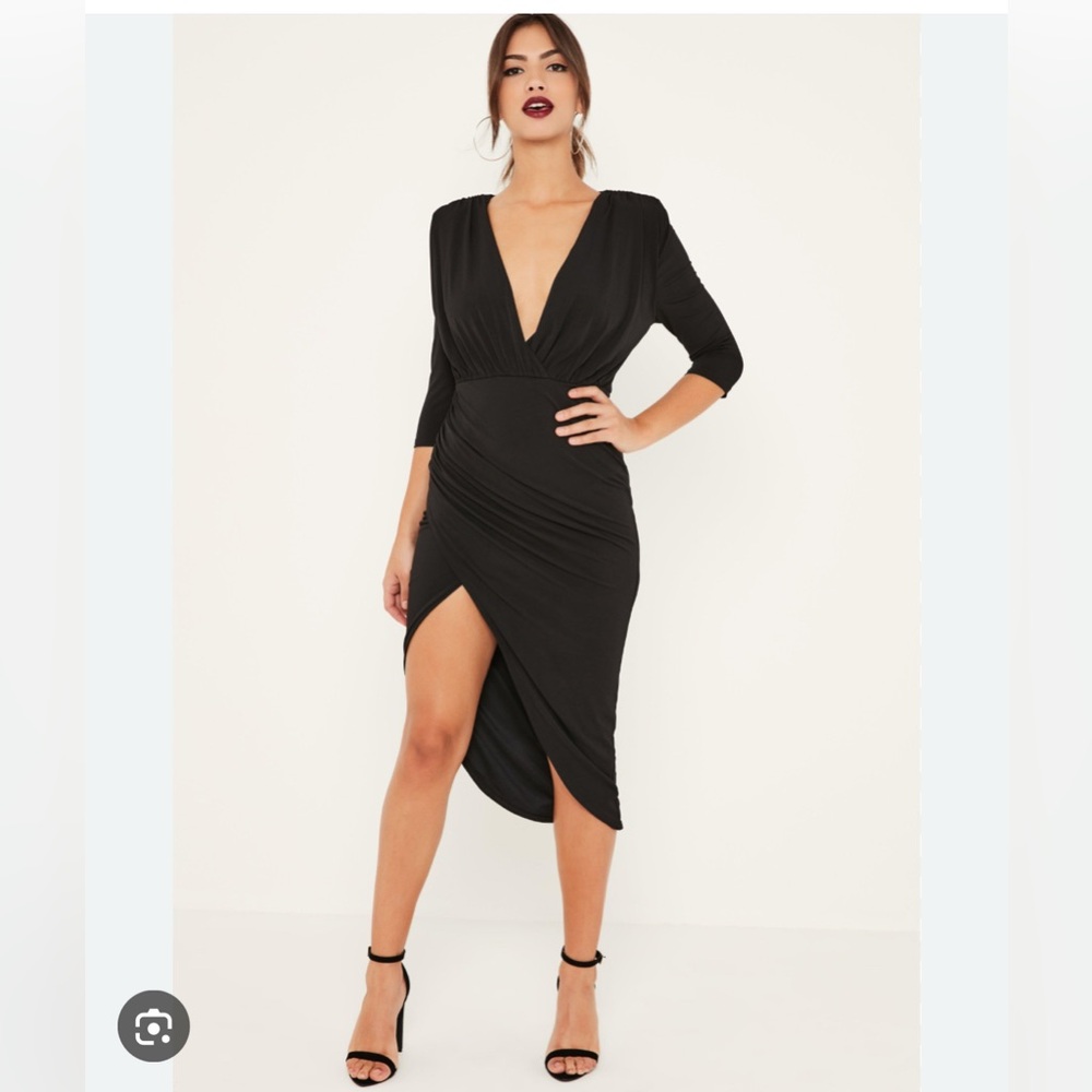 Elegant Black Wrap Dress
